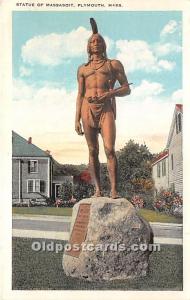 Statue of Massasoit Plymouth, MA, USA Indian Unused 