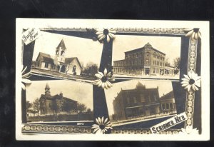 RPPC SCRIBNER NEBRASKA DOWNTOWN STREET SCENE MULTI VIEW REAL PHOTO POSTCARD