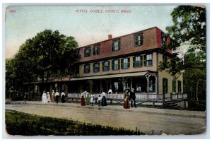 1929 Crowd Scene at Hotel Onset Onset Massachusetts MA Antique Postcard