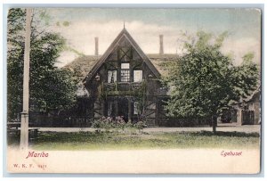 Denmark Postcard Egehuset Maribo Building Entrance View c1905 Unposted