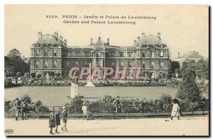 CARTE Postale Old Garden Paris and Luxembourg Palace