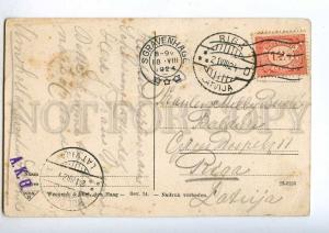 192262 HOLLAND Scheveningen Vintage RPPC to RIGA Perfin stamp