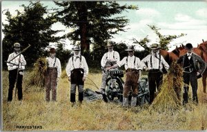 Antique Postcard Harvesters Farming Agricultural Thresher KJ9
