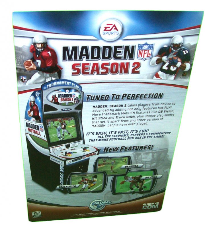 Madden Season 2 Promo Flyer Original 2006 Video Arcade Game Mini 5.5 x 8.5 