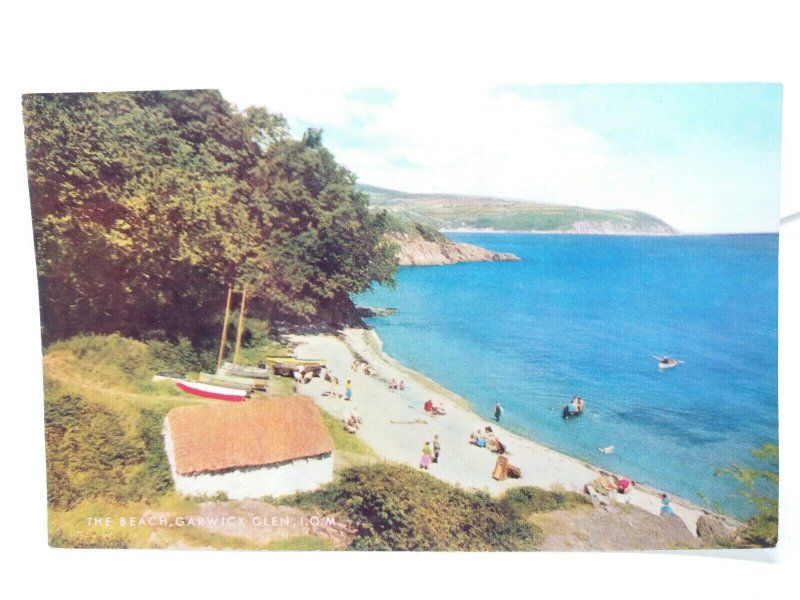 The Beach Garwick Glen Isle of Man Unused Vintage IOM Postcard 1960s