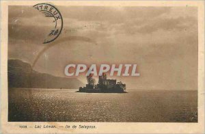 Old Postcard Lac Leman Island Salagnon