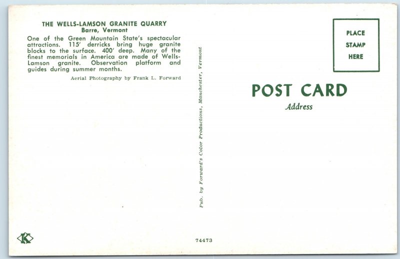 c1960s Barre, VT Wells-lamson Granite Quarry Green Mountain Stone Blocks PC A221