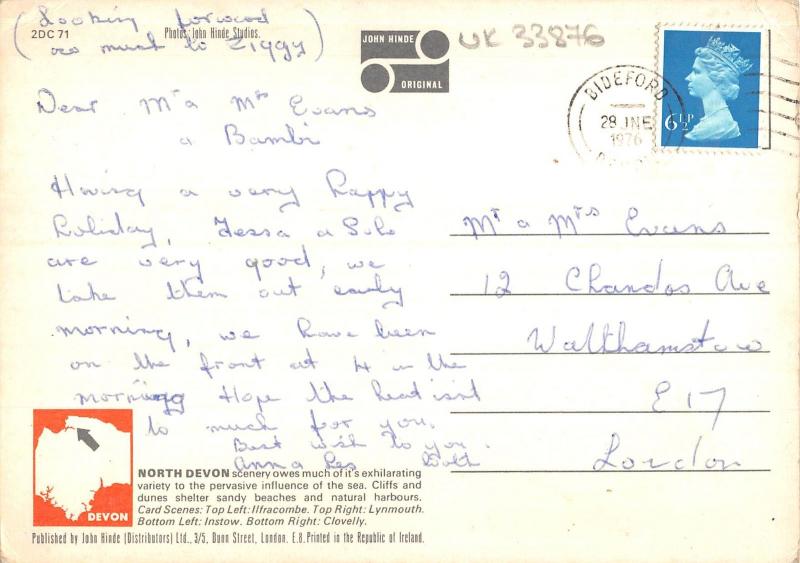 uk33876 greetings from north devon real photo  uk