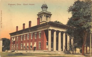 LPS46 Fremont Ohio Court House Vintage Hand Colored Postcard 
