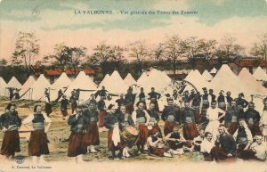 Berber military volunteers Zouaves la Valbonne camp tents drums