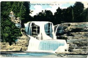 CARTHAGE NY - Kings Falls Hand Colored Postcard - 1911