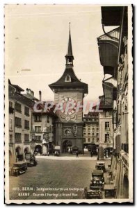 Switzerland Bern Old Postcard Zeitglockenturn und Kramgasse Tower & # 39horloge