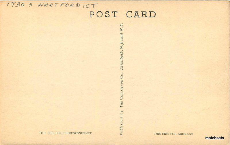 1930s Hartford Connecticut Travelers Tower River Collotype postcard 10740