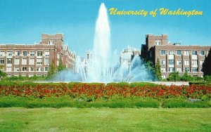 University Of Washington Joseph Drumheller Fountain Seattle WA Vintage Postcard