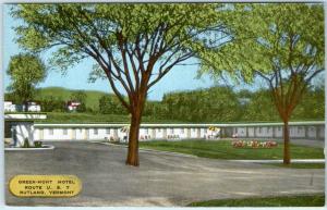 RUTLAND, Vermont  VT  Roadside GREEN-MONT MOTEL ca 1950s-60s Postcard