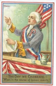 4th Fourth of July Patriotic US Flag Orator Signed Chapman Postcard