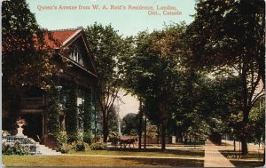 London Ontario Queen's Avenue from W.A. Reid's Residence ON Unused Postcard H15