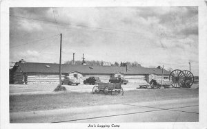 Automobiles Jim's Logging Camp Tomahawk Wisconsin Postcard Herman RPPC 20-3859