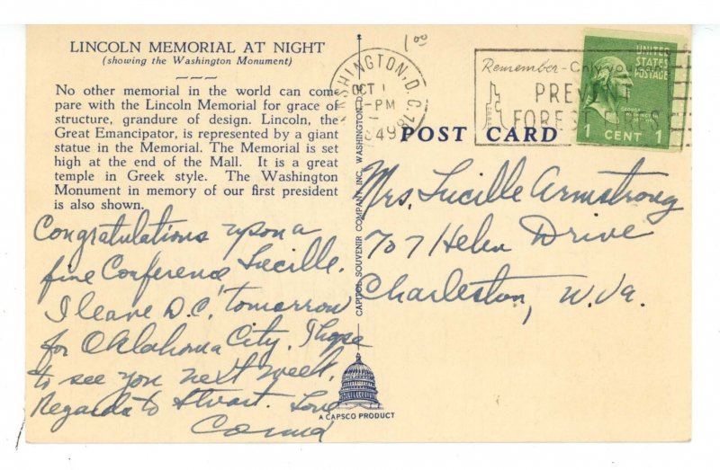 DC - Washington. Lincoln Memorial at Night