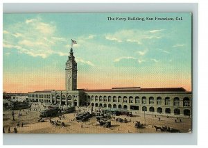Postal 1907-15 el edificio ferry San Francisco California Bird's Eye View automóviles 