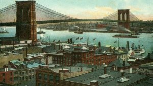 Postcard 1909 View of Brooklyn Bridge in New York, N.Y.  S7