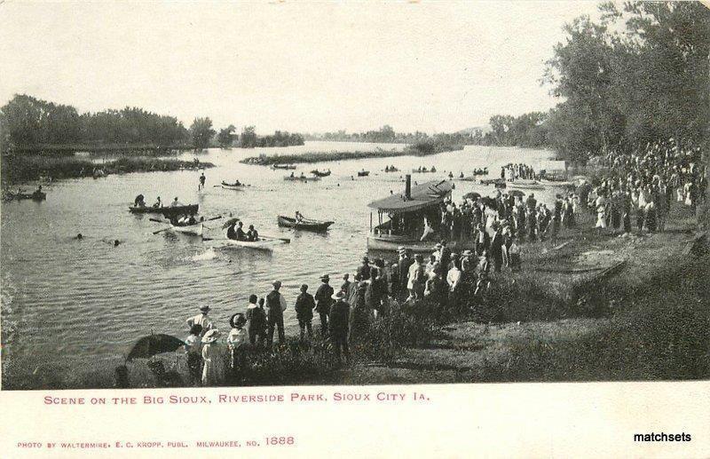 C-1905 Big Sioux Riverside Park Sioux City Iowa Kropp undivided postcard 6529