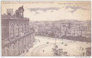 LILLE, Nord, France; 1914 ; Place de la Gare