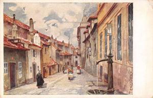 Praha Prague Czechoslovakia Street Scene Golden Lane Antique Postcard J66018