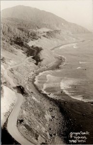 Oregon Coast Highway Pacific Ocean Birdseye Patterson RPPC Postcard E87 