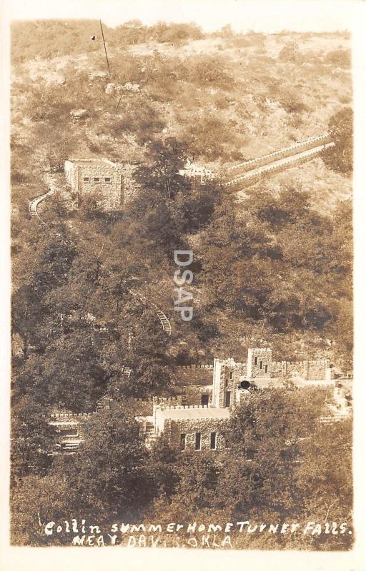 C27/ Davis Oklahoma Ok Photo RPPC Postcard c40s Collin Summer Home Turner Falls