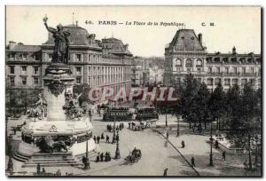 Paris - 10 - Place de la Republique - Old Postcard