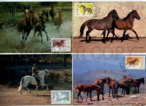 196831 Portugal Horses 4 Postal STATIONARY postcards