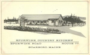 Postcard Maine Scarboro Spurwink Country Kitchen Rte 77 1960s Occupation 23-3054