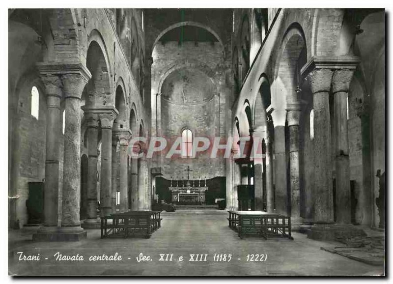 Modern Postcard Main Nave 12th and 13th century (1185 and 1222) Trani