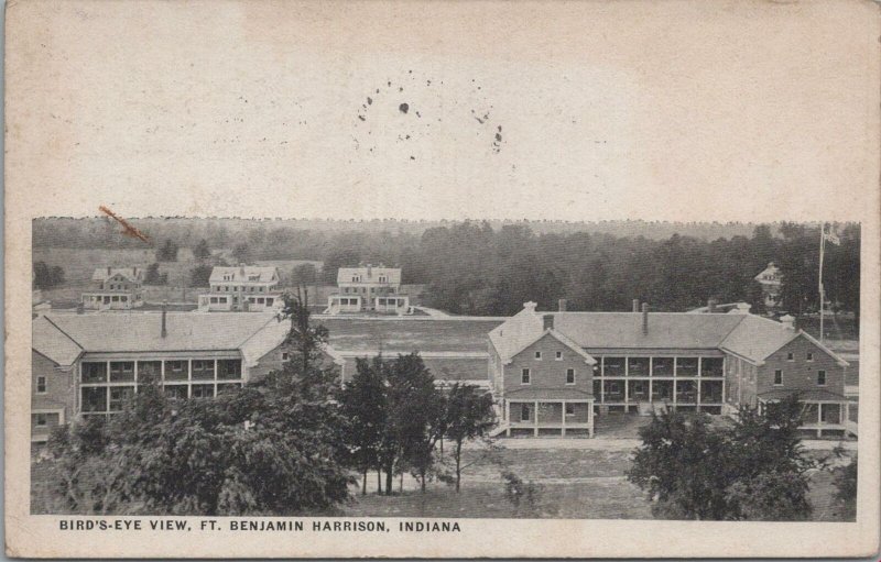 Postcard Bird's Eye View Ft Benjamin Harrison Indiana IN 1917