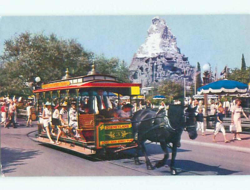 Unused Pre-1980 HORSE DRAWN STREETCAR AT DISNEYLAND Anaheim CA p2795-12