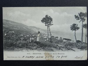 France Alpes Côte d'Azur MENTON Vue Prise de la Madone c1903 UB Postcard
