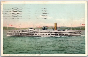 1927 Steamer Albany On The Hudson River Steamship New York NY Posted Postcard