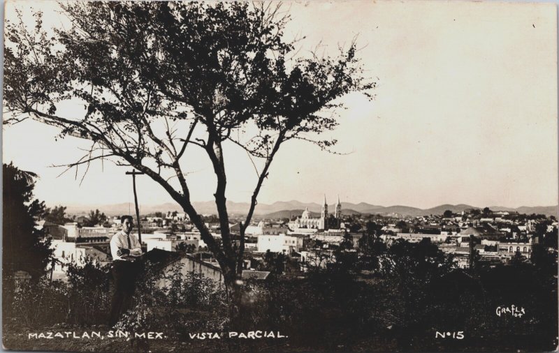 Mexico Mazatlan Sinaloa Mexico Vista Parcial Vintage RPPC C123