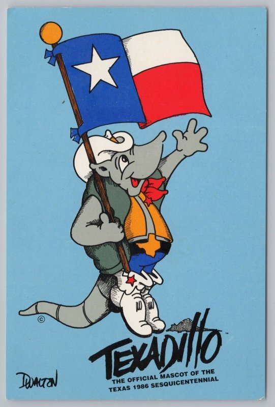 Animal~Elephant Dressed As Cowboy Holding Flag~Continental Postcard 