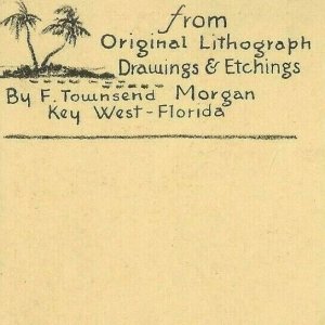 Postcard: Gulf Of Mexico & Key West Map Fla. From Orig. Litho. Signed FT Morgan