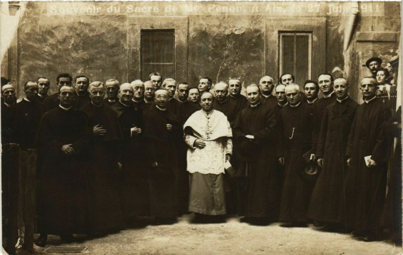 CPA AK carte photo AIX Souvenir du Sacre de Mgr. Penon (MOULINS) 1911 (860474)