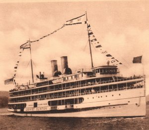 Steamer Ship De Witt Clinton Hudson River Day Line Postcard