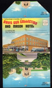 FOLDER LINEN CLAREMORE Oklahoma Davis Gun Collection Mason Hotel 18 PC Views