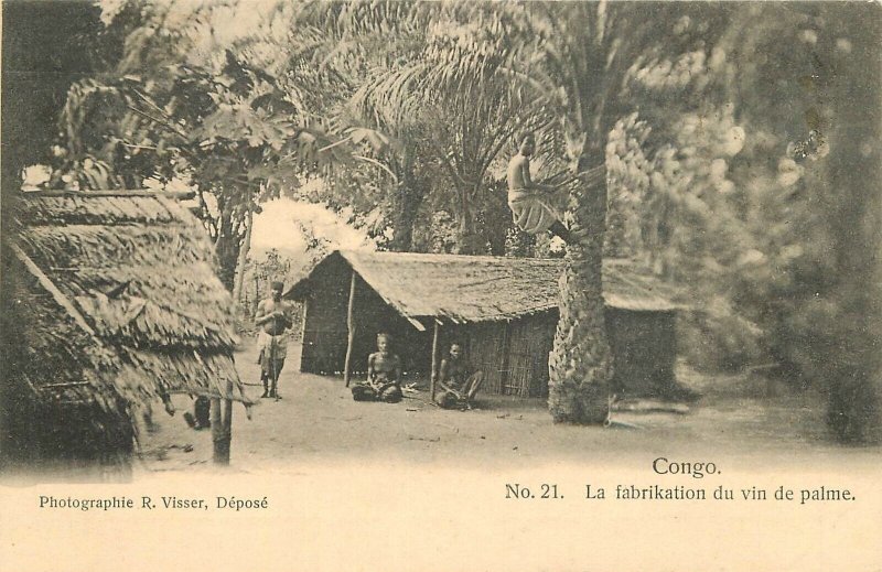 Postcard 1903 French Congo Afrika Native Village Postal Used undivided 22-12267 