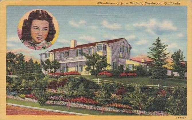 California Westwood Home Of Jane Withers 1944 Curteich