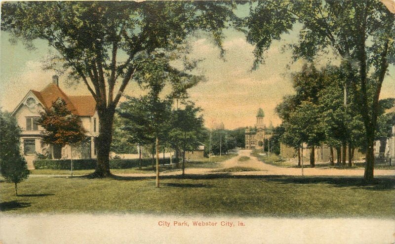 Undiv. Back Postcard; Webster City IA City Park, Hamilton County, Unposted
