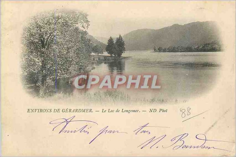 Old Postcard Around Gerardmer Lake Longemer (map 1900)