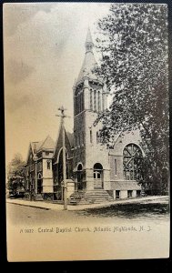 Vintage Postcard 1901-1907 Central Baptist Church Atlantic Highlands New Jersey