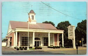 McConnelsville Ohio~The First Natl Bank Bldg Street View~PM 1974~Vtg Postcard